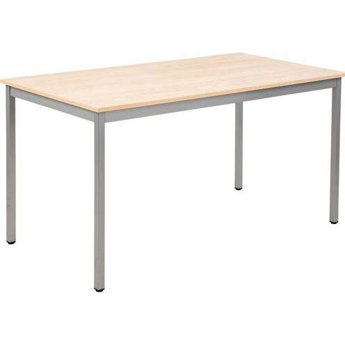 Sodematub, Schreibtisch, Mehrzwecktisch lichtgrau, alu rund, Vierkantrohr grau, 110,0 x 110,0 x 74,0 cm (1400 x 700 x 74...