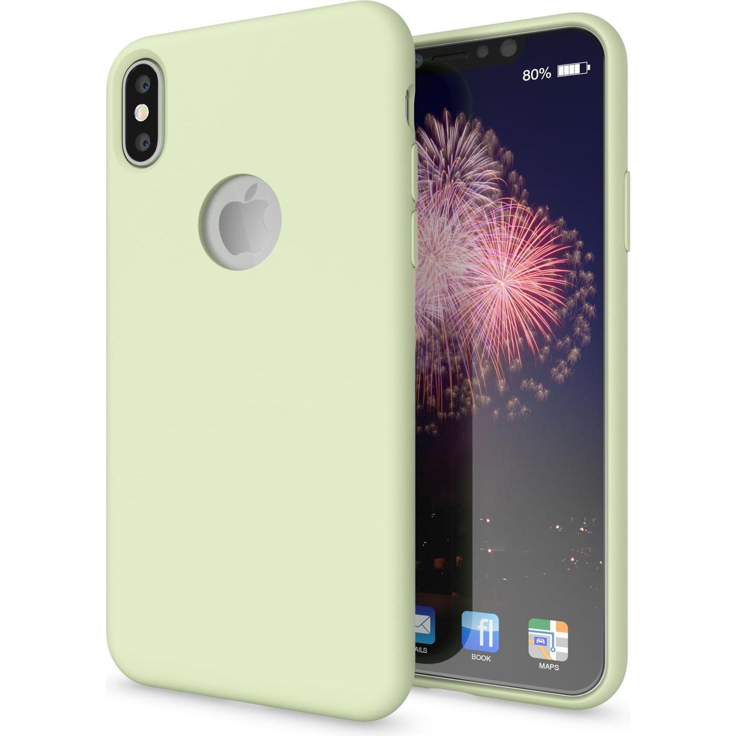 Thumbnail - Nalia Liquid Silikon Handyhülle (Apple iPhone X, Apple iPhone XS), Smartphone Hülle, Grün