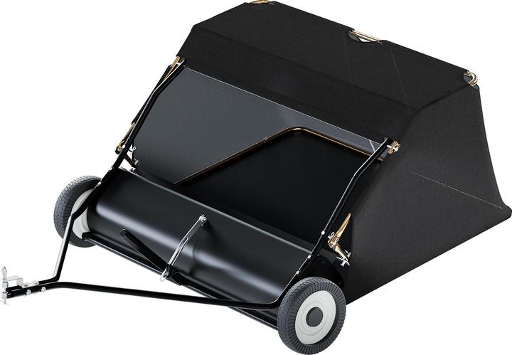 Wiltec Lawn sweeper with 118 cm sweeping width Leaf collector 415 litre ride-on mower