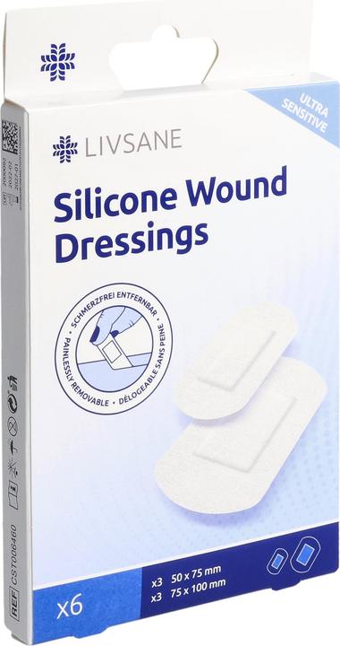 Actual product image Livsane pansements en silicone ultra sensitive (6 x)