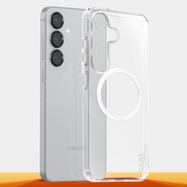 Actual product image PanzerGlass CARE by ® Flagship Case Transparent Urban Combat w. White Qi Compatible Samsung Galaxy S (Samsung Galaxy S25)