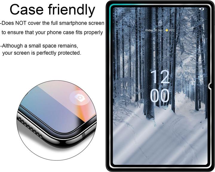 Actual product image Cadorabo Tempered Glass for Nokia T21 Fullcover 3x Pack (3 pcs., Nokia C21)
