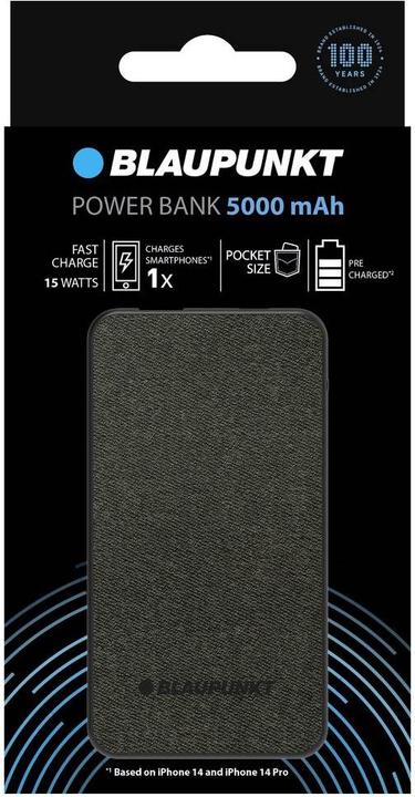 Image du produit Blaupunkt Banque d'alimentation 5000 mAh (5000 mAh, 12 W, 18.50 Wh)