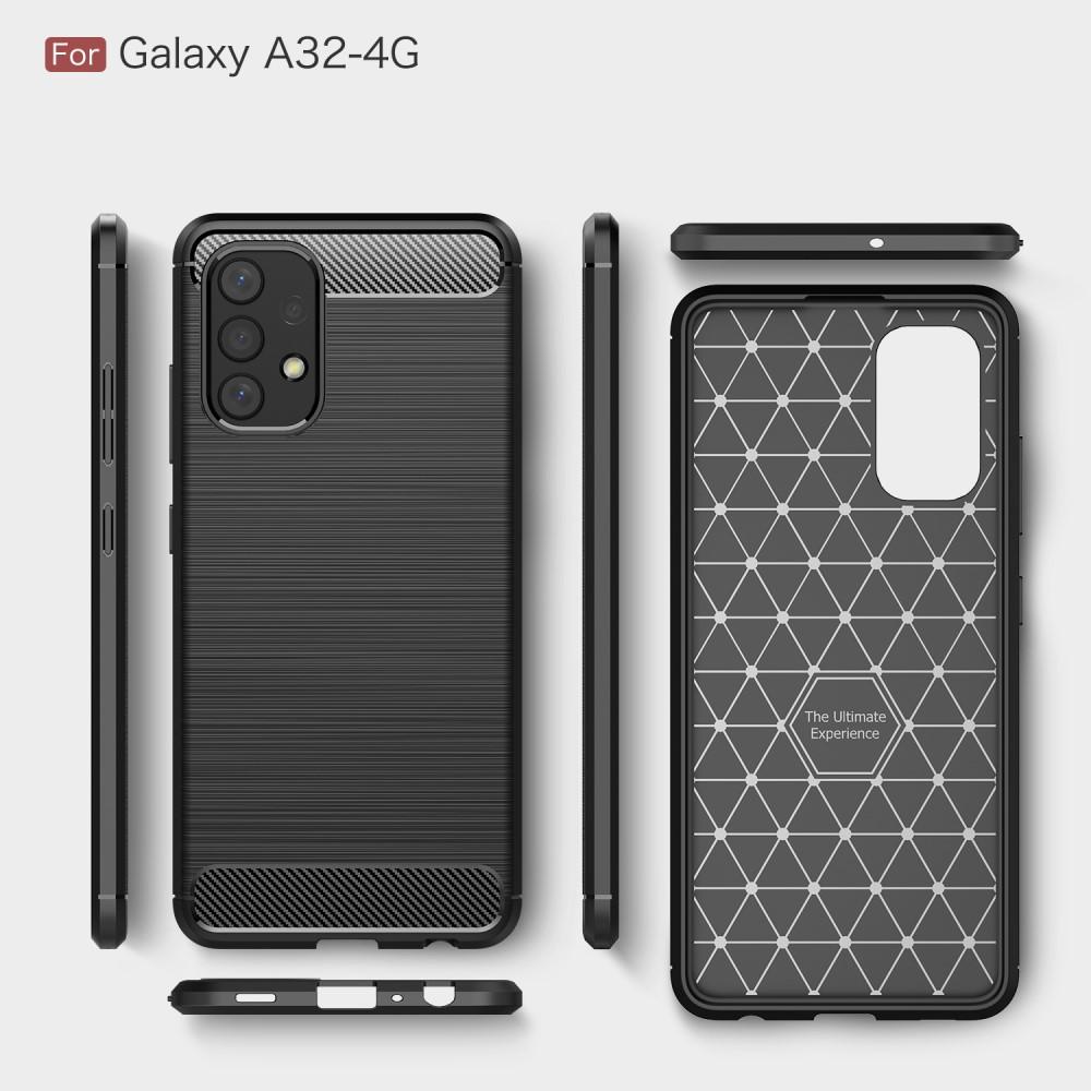 Thumbnail - Cover-Discount Galaxy A32 - Metall Carbon Look Gummi Hülle blau (Samsung Galaxy A32), Smartphone Hülle, Blau
