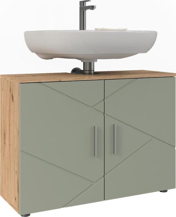 Produktbild Vicco Waschbeckenunterschrank Irma, Salbeigrün/Artisan, 80 x 59 cm mit 2 Türen (80 x 30 x 59 cm)