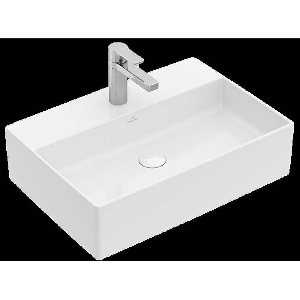 Villeroy & Boch, Lavandino, Memento 2.0 Lavabo à poser, 600 x 420 mm, 1 trou pour robinet, sans trop-plein, poli, 4A0761R7 (420 mm, 600 mm)