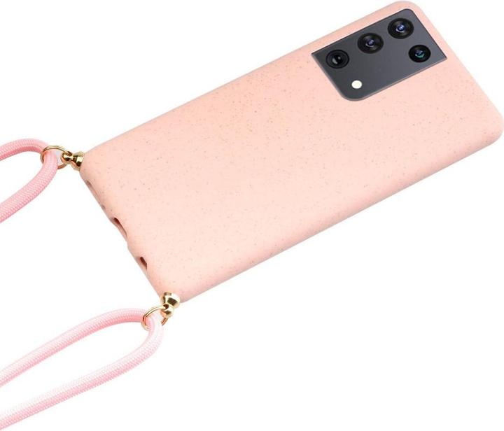 Actual product image Cover-Discount Galaxy S21 Ultra - Case with lanyard pink
