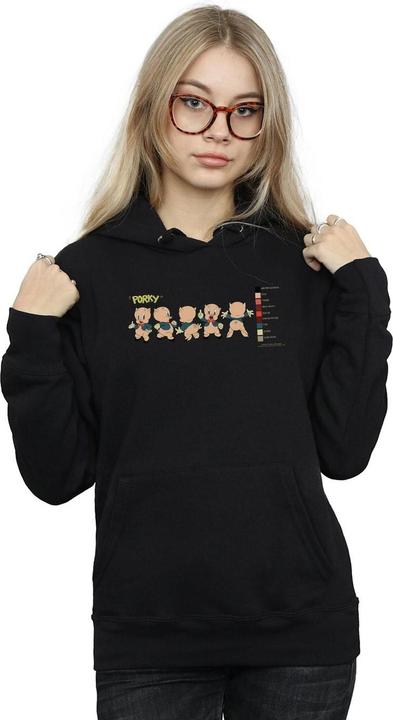 Actual product image Looney Tunes Womens/Ladies Porky Pig Colour Code Hoodie (XXL)