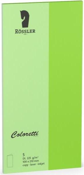 Produktbild Rössler Coloretti Karten DIN lang Hellgrün im 5er Pack zum Selbstgestalten (5 Stk.)
