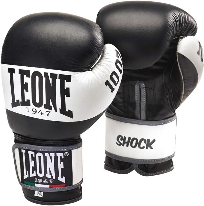 Actual product image Leone Boxing Glove Shock Black GN047 (10 OZ, One size)