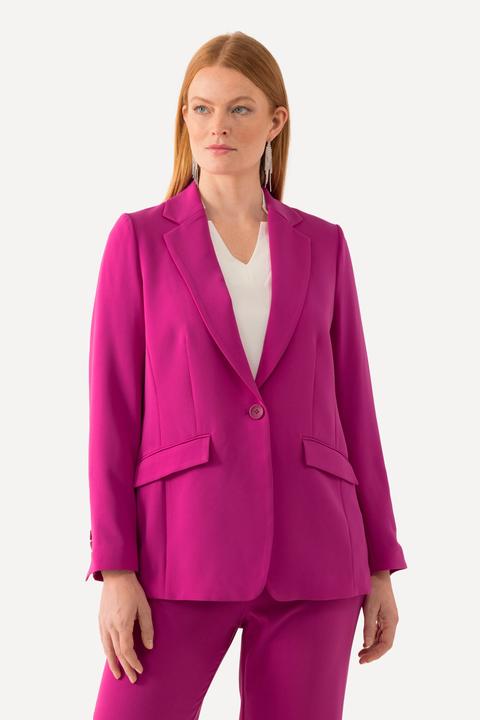 Produktbild Ulla Popken Blazer, Acetat, Reverskragen, Knopfverschluss (58)