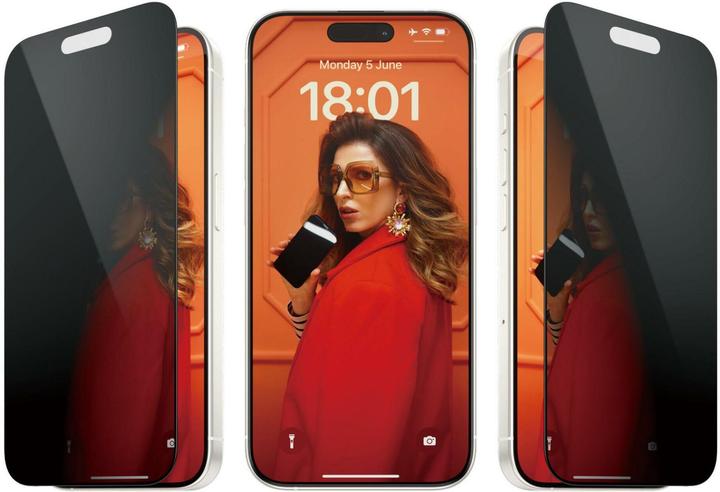 PanzerGlass Privacy Screen Protector iPhone 2023 6.1" Pro Ultra-Wide Fit (1 Pcs., Apple iPhone 15 Pro)