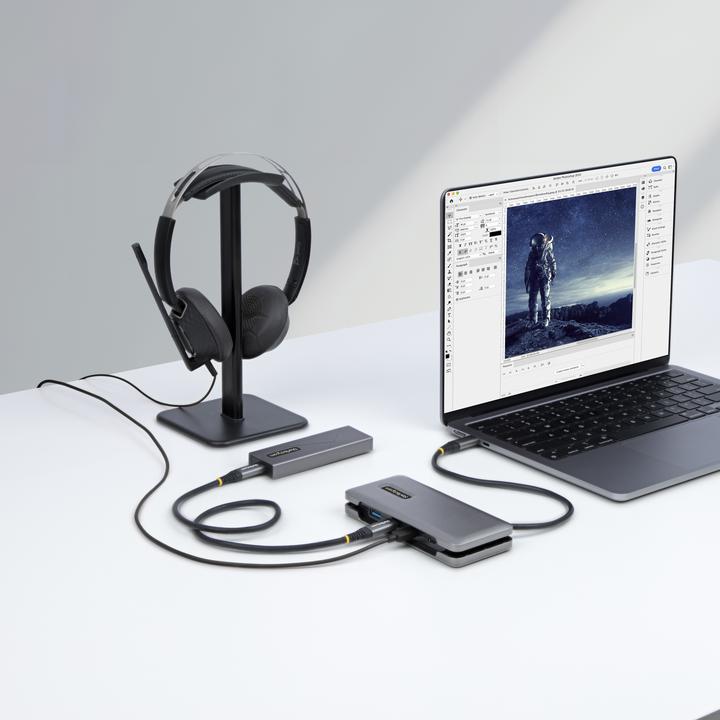 Immagine prodotto StarTech com HB31CM1A3CB, Cablato, USB 3.2 Gen 2 (3.1 Gen 2) Type-C, Grigio, 10 Gbit/s, Plastica, US (USB-C, 4 porte)