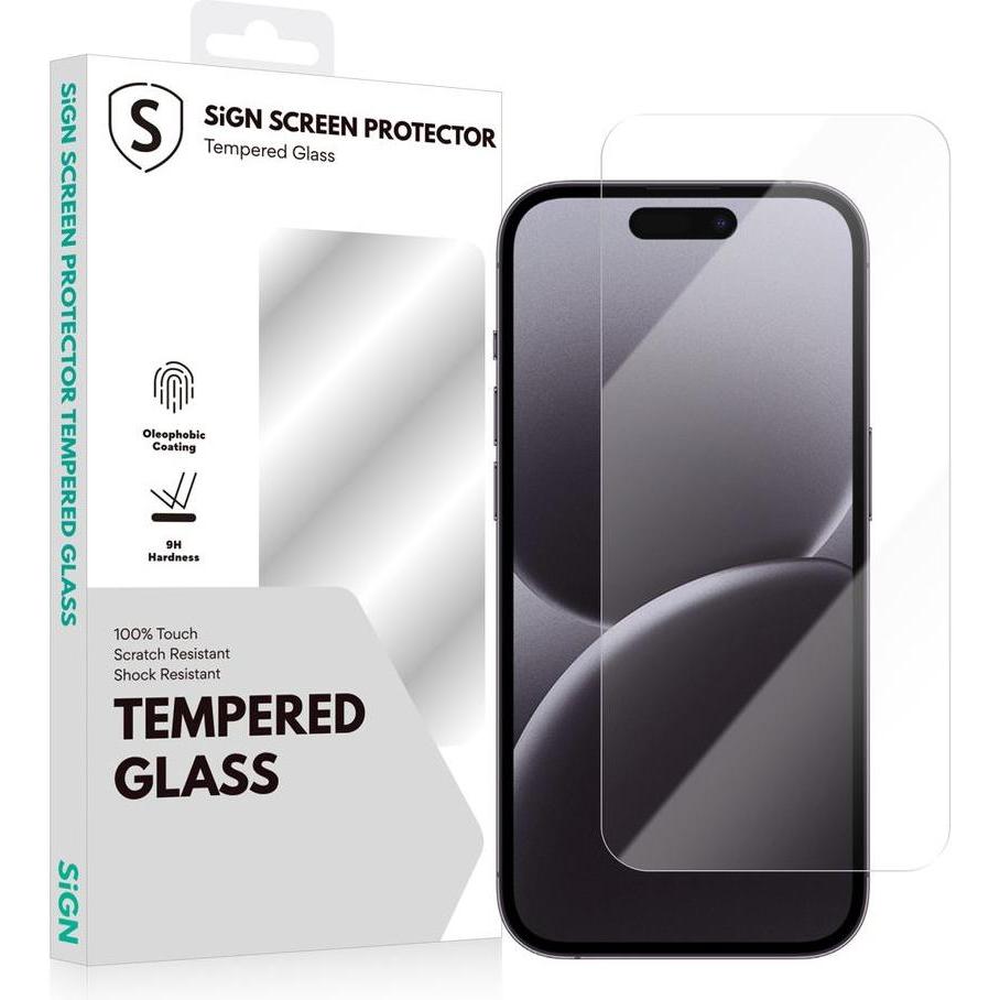 SIGN Tempered Glass Screen Protector for iPhone 16 Pro Max (Apple iPhone 16 Pro Max), Smartphone Schutzfolie