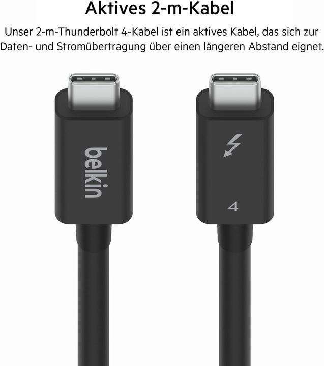 Produktbild Belkin USB C (Thunderbolt 4) – USB-C (Thunderbolt 4) (2 m, USB 4.0, 100 W)