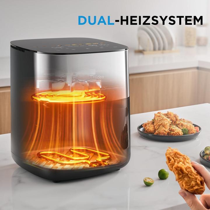 Produktbild Midea Digitale Luftfriteuse mit Touchscreen, einstellbarer Temperatur und Timer, gesundes Frittieren