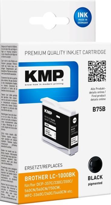 Produktbild KMP Tinte ersetzt LC1000BK, LC51Bk (BK)