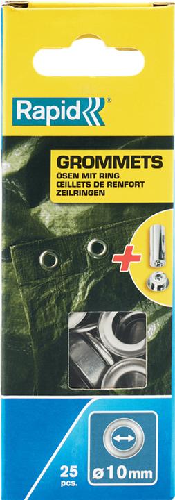 Produktbild Rapid Ösen mit Ring 10x21mm 25 Stück + Einschlagwerkzeug