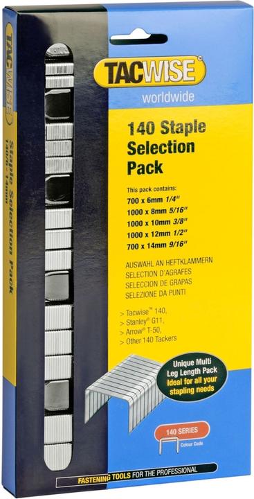 Tacwise Heftklammern Multipack 140/6+8+10+12+14, verzinkt (4400 x)