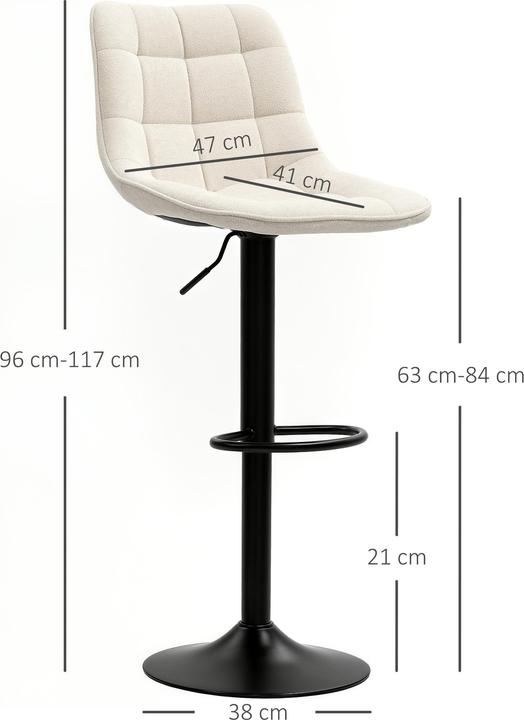 Produktbild Homcom Barhocker Polyester Beige