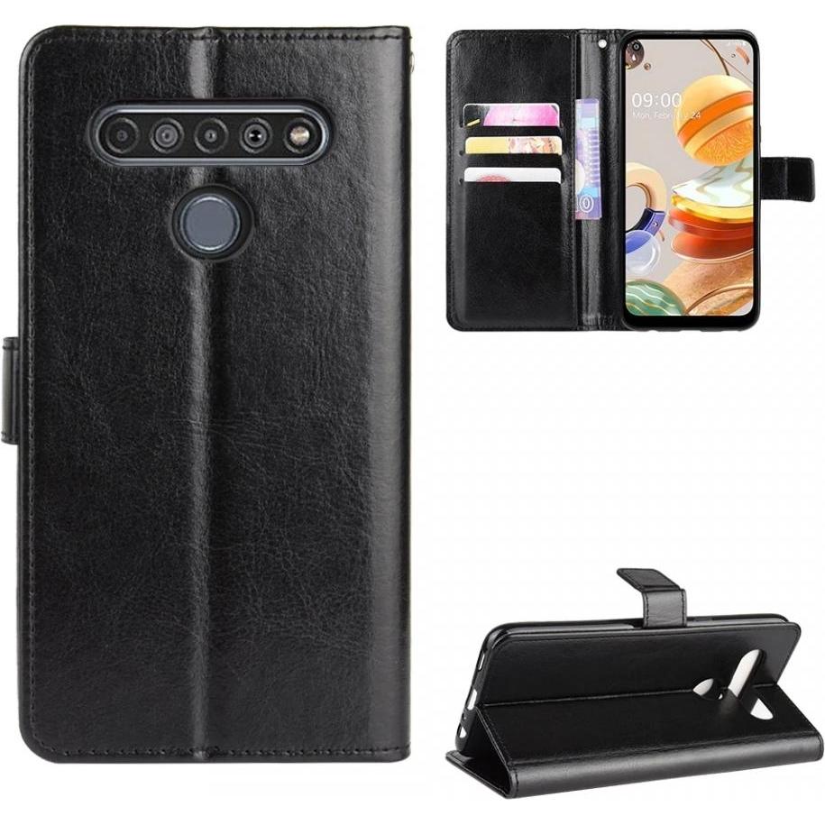 Screenguard LG K61 Leather Guard Lederhülle (LG K61), Smartphone Hülle, Schwarz