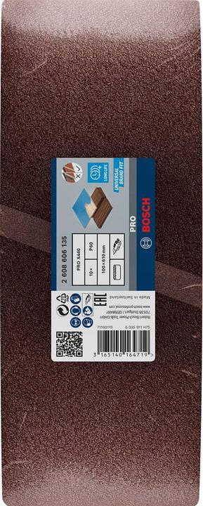 Image du produit Bosch Professional Zubehör PRO X440 bande abrasive, 100 x 610 mm, G60 (60)