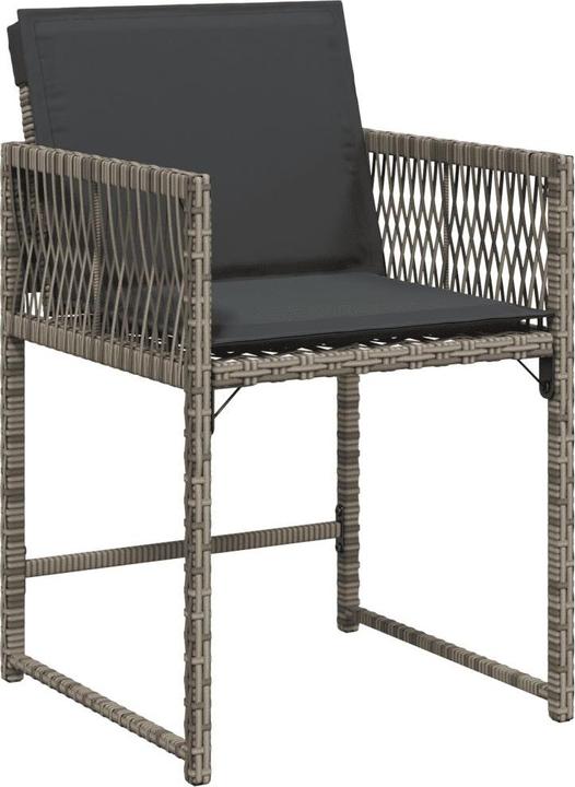 Produktbild vidaXL Gartenmöbel Essgruppe Gartengarnitur Sitzgruppe 17tlg. Grau Poly Rattan (106 cm)