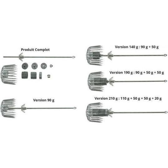 Ragot squid jig, Nadel, Silber