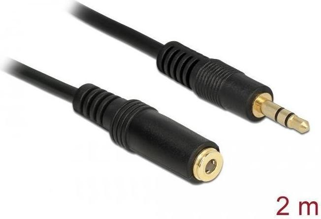 Immagine prodotto Delock Cavo di prolunga jack, 3 pin maschio > femmina (2 m, Connettore da 3,5 mm (AUX))
