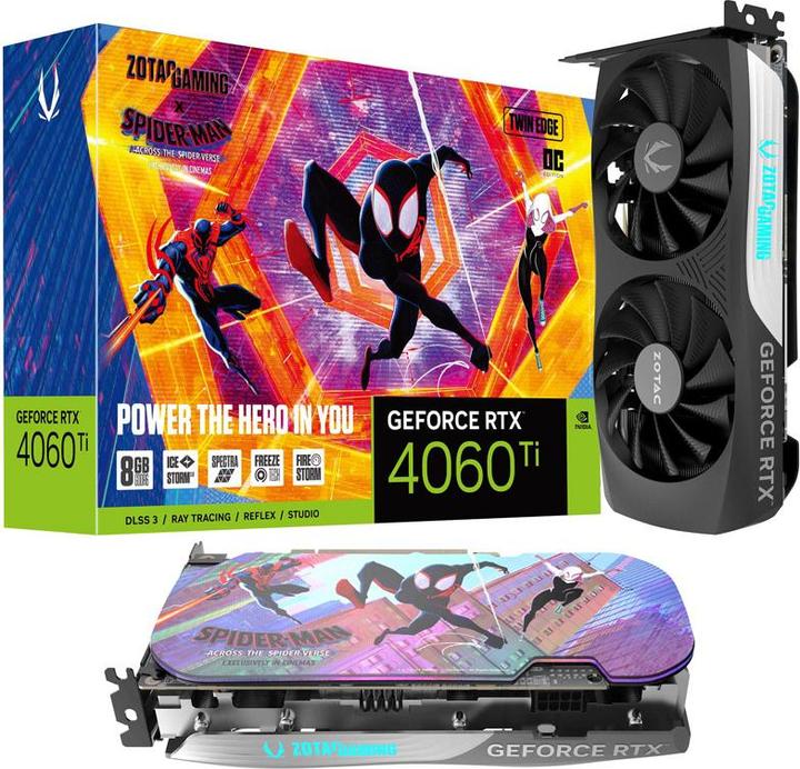 Actual product image Zotac GeForce RTX 4060Ti OC Spiderman Edition (8 GB)