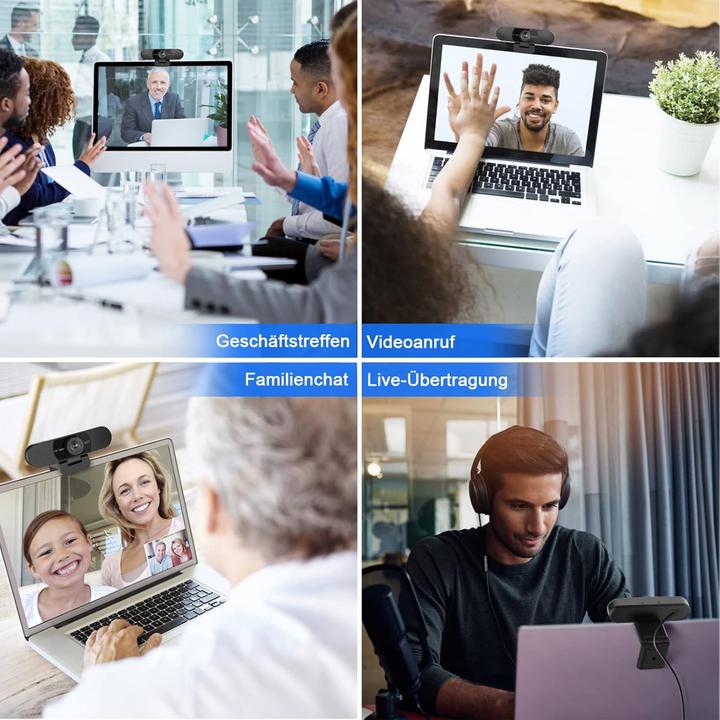 Produktbild EMeet Full HD Webcam mit Dual Mikrofon und Lichtkorrektur