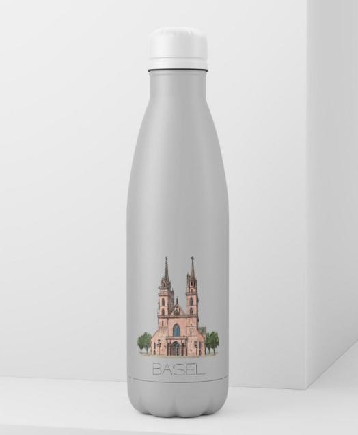 Produktbild CreaDiva Edelstahl Trinkflasche Basel Edition (0.50 l)