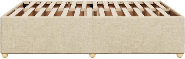 Produktbild vidaXL Bettgestell Bett Doppelbett Polsterbett Lattenrost Creme 140x190cm Stoff (140 x 190 cm)