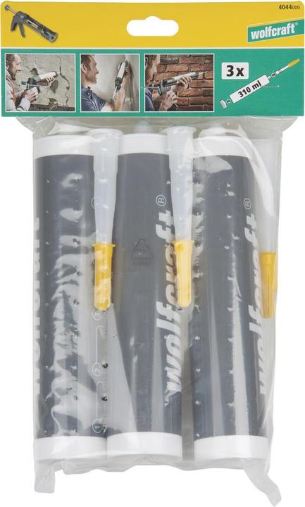 Actual product image wolfcraft 3 empty cartridges 310ml