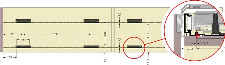 Produktbild Cinetto PS40 Vorderes Clipteil Befestigung der Laufschiene, Schrauben,KS schwarz (1 Stk.)