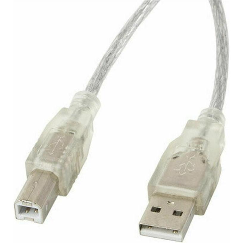Lanberg Ca-Usba-12Cc-0018-Tr Cavo Usb 1,8 M 2.0 Usb B Trasparente (1.80 M, Usb 2.0), Cavo Usb
