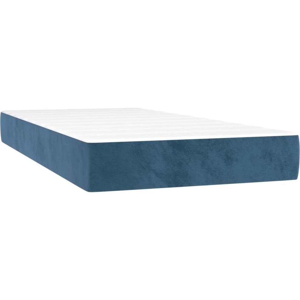 VidaXL, Matratze, Taschenfederkernmatratze Dunkelblau Samt (90 x 210 cm, Federkern)