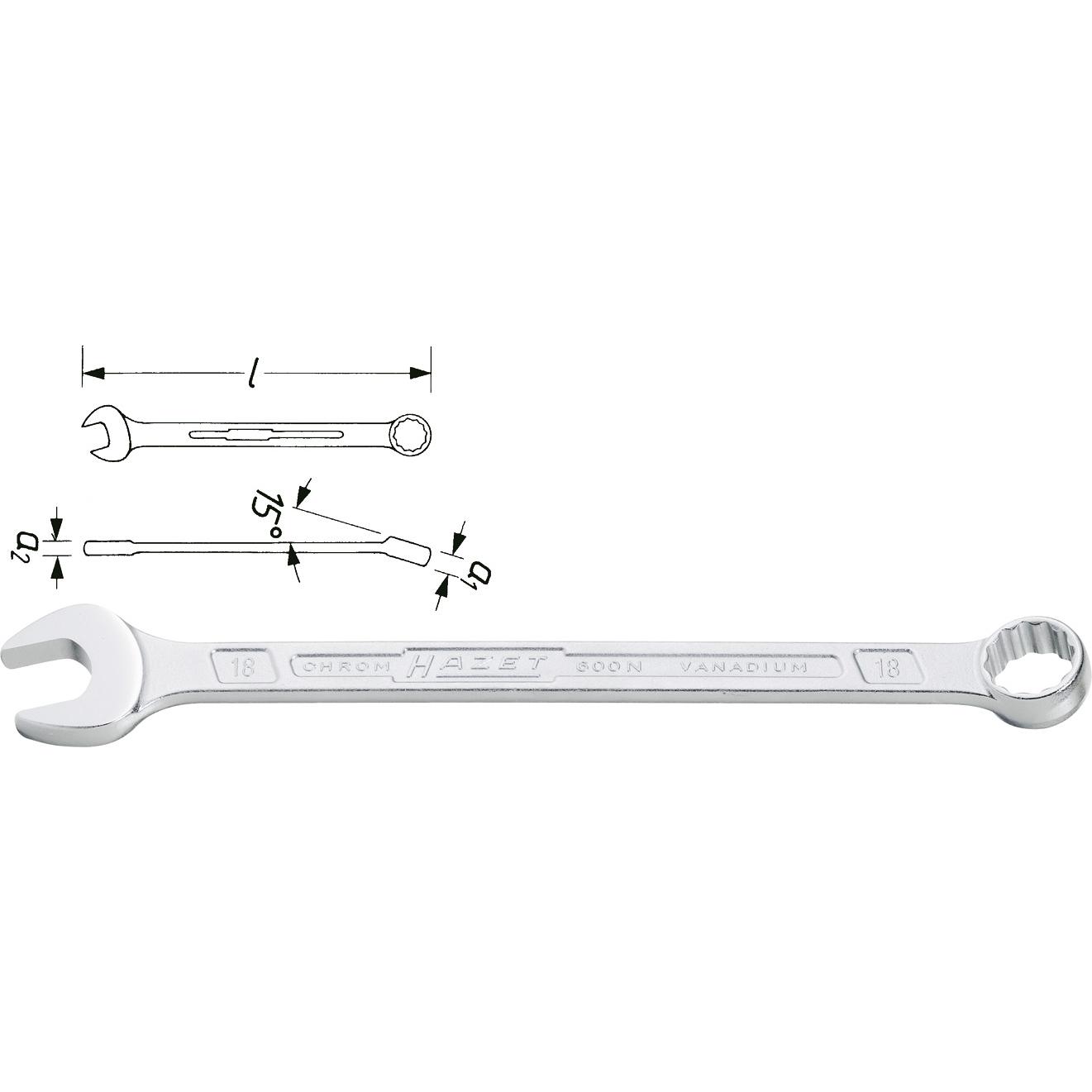HAZET, Schraubenschlüssel, Ring-Maulschlüssel 600NA-5/8 ∙ Aussen Doppel-Sechskant Profil ∙ 5⁄8 ″