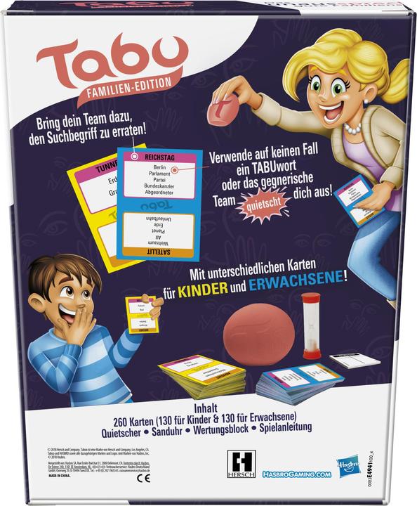 Productafbeelding Hasbro Gaming Taboe Familie Editie (Duits)