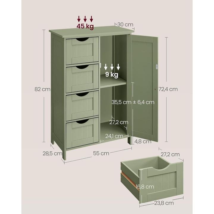 Actual product image Vasagle Bathroom cabinet (55 x 30 x 82 cm, 55 x 30 x 82 cm)