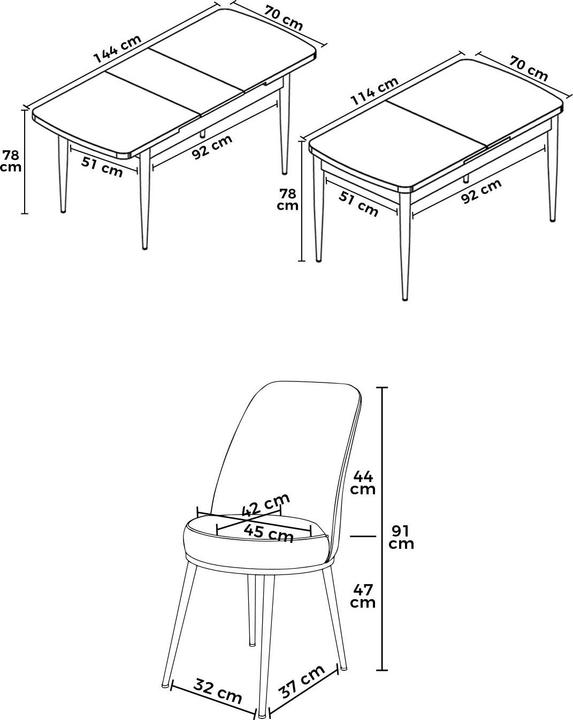 Actual product image Hanah Home Han Extendable Dining TableChairs Set (MDF)