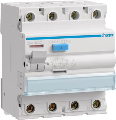 Image du produit Hager Interrupteur différentiel 3P+N63A/300mA