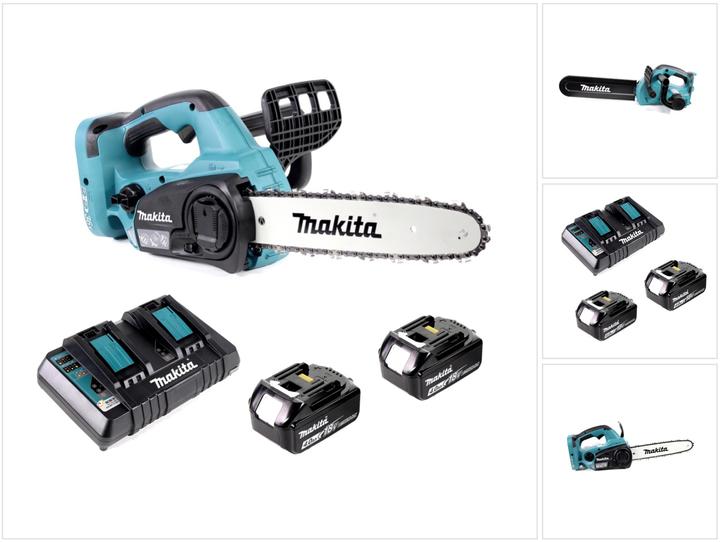Produktbild Makita DUC 302 PM2 Akku Kettensäge 36V ( 2x18V ) 30 cm + 2x 4,0 Ah Akku + Doppelladegerät (Akku Kettensäge)