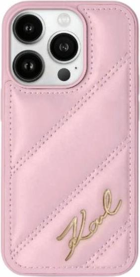 Produktbild Karl Lagerfeld KLHCP14XPQDSMGP iPhone 14 Pro Max 6.7" różowy/pink hardcase Diagonal Quilted Script (Apple iPhone 14 Pro Max)