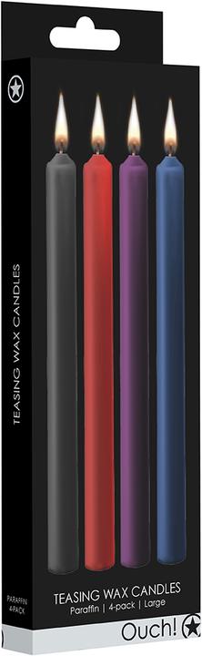 Image du produit Ouch! Teasing Wax Candles Large - Parafin - 4-pack - Mixed Colors