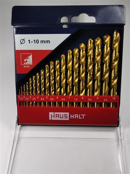 DIY HSS TWIST DRILL SET 19PCS TITANIUM 1-10MM (1 mm, 1.5 mm, 10 mm, 2 mm, 2.5 mm, 3 mm, 3.5 mm, 4 mm, 4.5 mm, 5 mm, 5.5 mm, 6 mm, 6.5 mm, 7 mm, 7.5 mm, 8 mm, 8.5 mm, 9 mm, 9.5 mm)