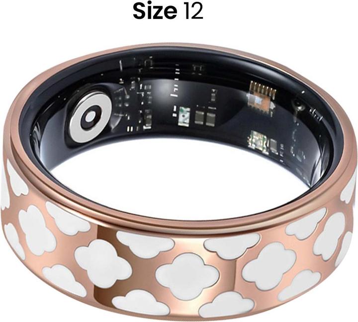 Image du produit Avizar Smart Ring Grösse 12 Ursa Geo Muster mit Etui (12, Blanc, Or)