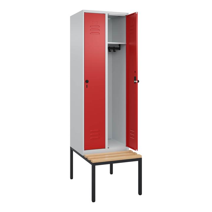 Actual product image C+P Garderobenschrank Classic Plus, Abteilbreite 30 cm, mit Sitzbank (60 cm, 185 cm)