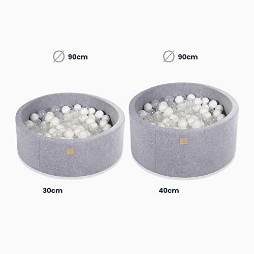 Produktbild Activity Board Baby Foam Round Ball Pit 90x30cm mit 200 Bällen 7cm Zertifiziert, Samtkordel, Apricot: Transparent