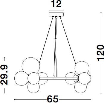 Productafbeelding Nova Luce ODILLIA hanglamp G9 11-voudig zwart 120x65cm dimbaar 9009249 (G9)